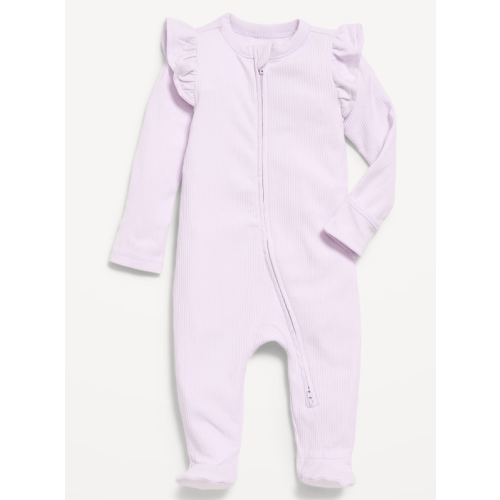 Ribbed 2-Way-Zip Sleep & Play Footed One-Piece for Baby (Lilac Ice)