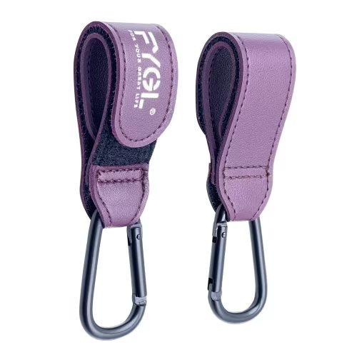 FYGL Stroller Hooks, PU Leather, 2 Pack, Red