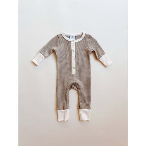 Waffle Romper - Mushroom