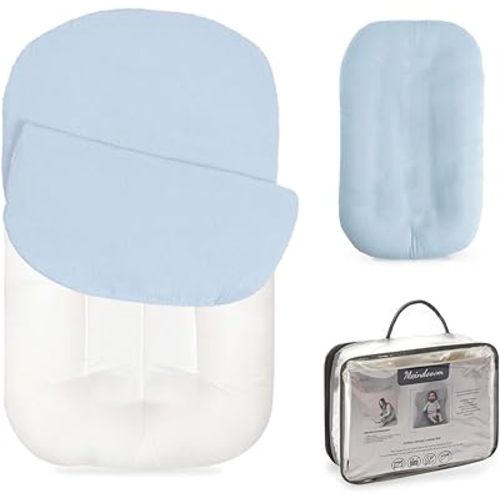 Baby Lounger - Snuggle Cozy Me Infant Lounger for Newborns | Breathable & Soft, Portable Awake-Time Pad, Essential Baby Gift (Lounger Cover Included)