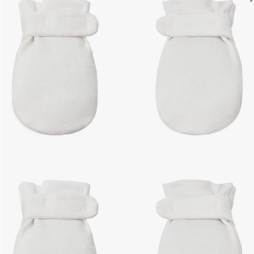 Newborn Baby No Scratch Mittens Stay On, 100% Cotton Breathable, Adjustable Infant Gloves for Baby Boys Girls Mittens