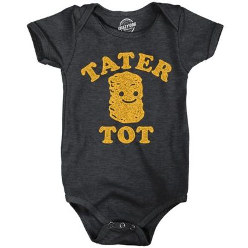 Tater Tot Baby Bodysuit Funny Sarcastic Graphic Novelty Jumper for Infants - Crazy Dog Baby Bodysuit For Foodies Black 6 Months