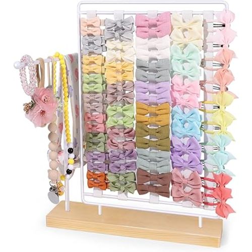 POVETIRE Headband Holder Hair Bow Organizer for Girls, Baby Hair Clips Storage Stand, Hair Accessories Organizer Display Rack Decors Nursery Toddler Room