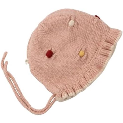 HOOLCHEAN Baby Girls Bonnet Double Layer Soft Knitted Hat for Autumn Winter 6-24 Months