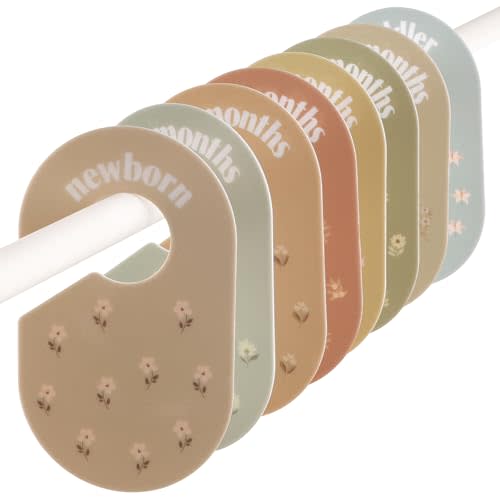 WSICSE Baby Closet Divider,Double-Sided Baby Clothes Dividers for Closet Baby Girl Nursery Decor for Sorting 8 Designs from Newborn to 24 Month (Retro)
