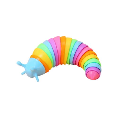 Sensory Fidget Slug, Sensory Stress Relief Articulated Slug for Adults, Airplane Car Travel Essential Gifts, Sensory Squishy, Cool Fidgets