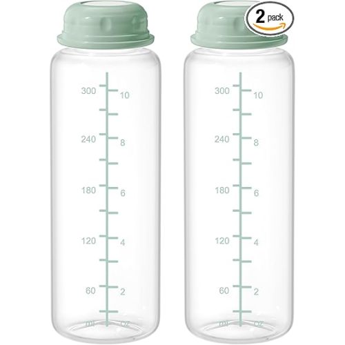 Milk Storage Bottle, Compatible with Momcozy Breast Milk Cooler, Also Compatible with Dr. Brown’s and Most Other Narrow Baby Bottle Nipples, 2PCS