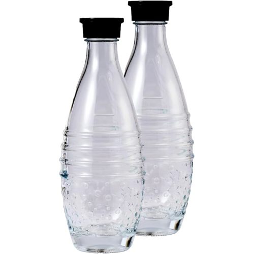 Glass Carbonating Bottle fits SodaStream Aqua Fizz, Crystal, and Penguin Sparkling Water Machines, Not for Plastic Bottle Machines, 2-Pack