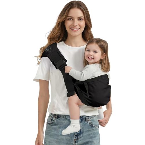 MISSWISDOM Toddler Sling Carrier, Adjustable Baby Carrier Sling 8-40 lbs, Lightweight Toddler Carrier Baby Sling Carrier, Toddler Hip Carriers One Size Fits All, Black