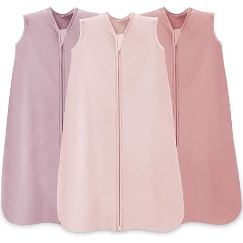 Wrrernsin Baby Sleep Sack 0-6 Months,100% Cotton TOG 0.5 Wearable Blanket for Newborn and Infant, 3 Pack 2-Way Zipper Lightweight Sleeping Bags for Toddler