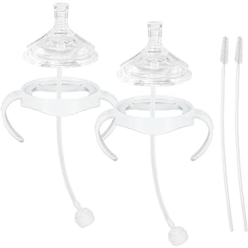 Straw Cup Soft Spout Conversion Kit for Philips Avent Natural Baby Bottle, Bottle Handles and Weighted Straw （2 Pack）