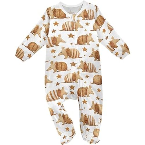 Armadillo Stars Baby Sleepers For Girl Boys One-Piece Footies Infant Romper Jumpsuit 0-24 Months