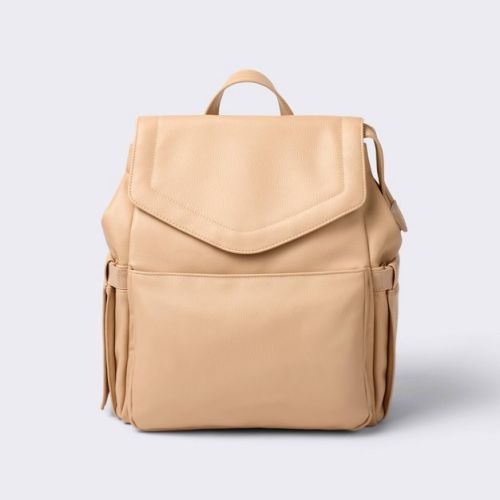Flap Top Diaper Backpack - Tan - Cloud Island™: Solid Polyurethane, Backpack Diaper Bags, 3.5 lbs, 15" High
