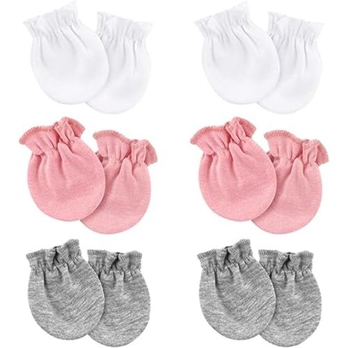 Newborn Baby Mittens No Scratch Cotton Elastic Wrist Gloves Infant Toddler Mittens for Baby Boy Girl 0-6 Months