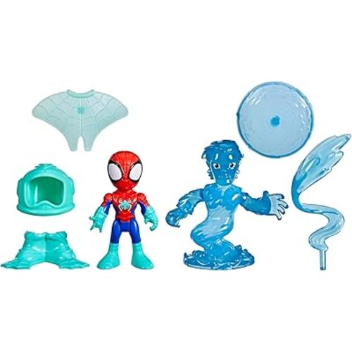 SPIDEY AND HIS AMAZING FRIENDS Marvel Water-Webs Spidey & Hydro-Man Toys, 3-Inch Action Figures, Super Hero Toys for Kids, Ages 3+