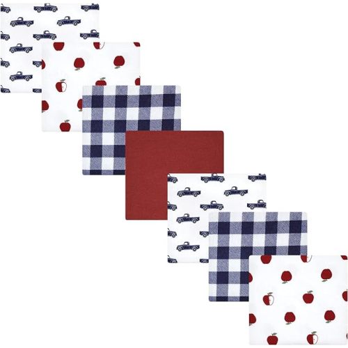 Hudson Baby Unisex Baby Cotton Flannel Receiving Blankets Bundle, Apple Orchard, One Size