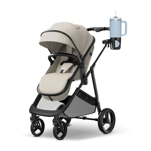 New Cup Holder Compatible with Mompush. A Solid Super Secure Fit. 360 Degrees Rotatable. Anti-Shake Spill Resistant. (Black)