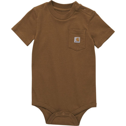 Carhartt Short Sleeve Pocket Bodysuit, Carhartt Brown - CA5004-D15