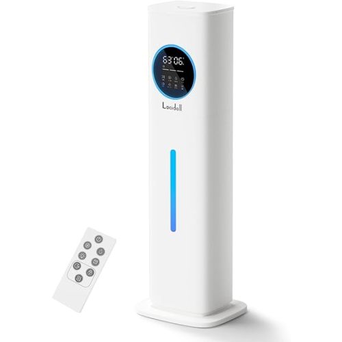 Humidifiers for Bedroom, 2.1Gal/8L Humidifier large room with Essential Oil Diffuser, Night Light, Top Fill Whole House Cool Mist Humidifiers for Plants Baby Kids Adults Greenhouse(White)