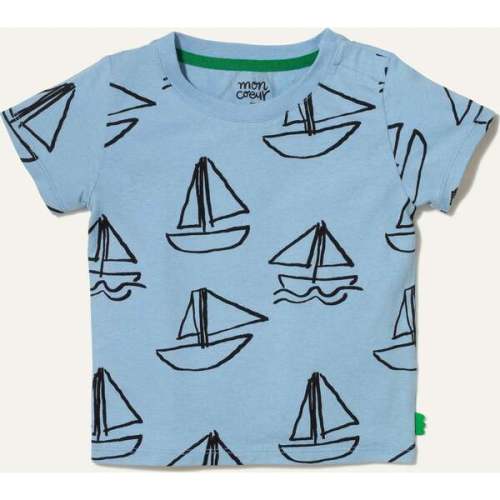 Recycled Cotton Sailboat Print Baby T-Shirt - Mon Coeur | Maisonette