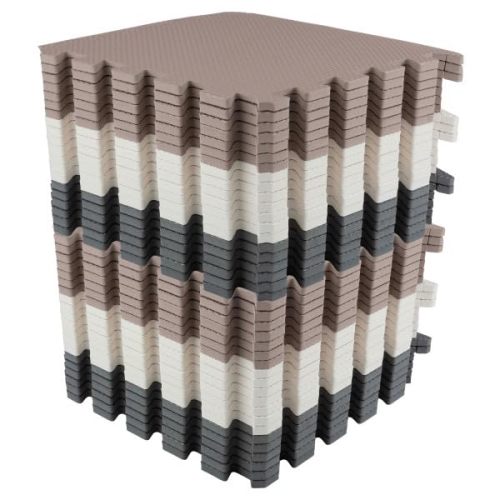 Puzzle Mat EVA Foam Floor Tiles 40-Pack - 40 SQFT Multicolor Exercise Mat or Baby Play Mats for Floor - Interlocking Floor Mats by Stalwart (Neutral)