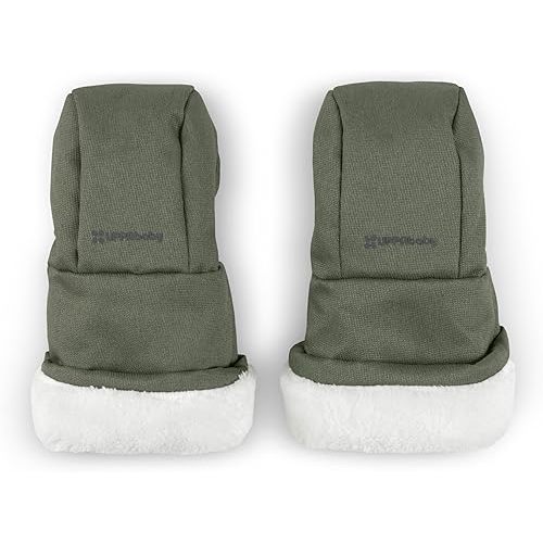 UPPAbaby CozyHandmuff - Easily Attaches to Stroller Handlebars - Ultra-Plush, Weather-Proof Hand Protection - Evelyn (Meadow Green)