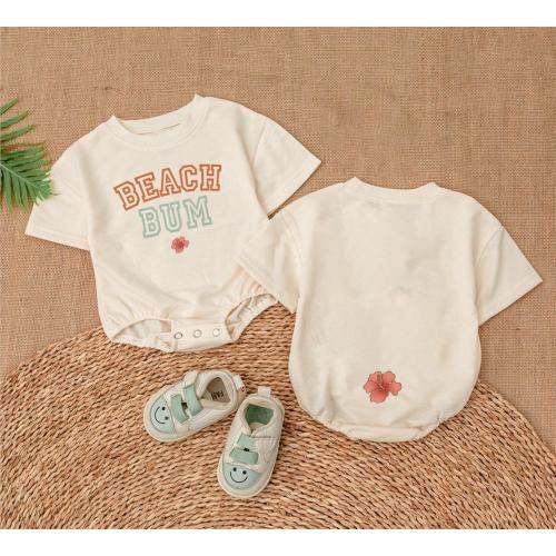 Beach Bum Romper Sweatshirt, Summer Baby Outfit, Cute Toddler Clothes, Coastal Baby Bodysuit, Beach Baby Gift, Tropical Baby Shower Gift