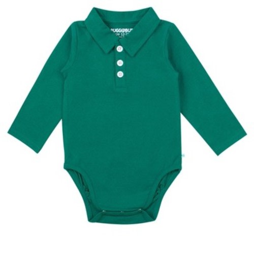 RuggedButts Baby Boys Knit Polo Bodysuit - Emerald Green, 18-24m