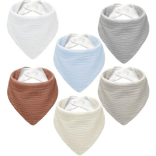 Muslin Baby Bibs,Soft Triangular Baby Bandana Drool Bibs for Baby Boy Girl,Solid Colors Bib for Drooling Teething