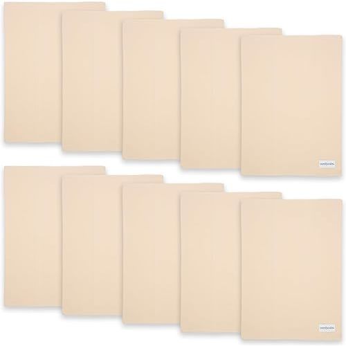 Comfy Cubs Baby Burp Cloths Set (Pack of 10) - Large, 6-Layer, Ultra Absorbent 100% Cotton for Infant Spit-Up, Drool, and Messes - Soft, Gentle, Thoughtful New Born Baby Gifts, Cream