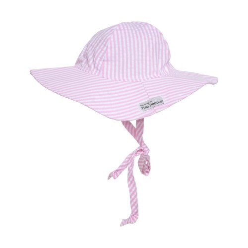 UPF 50+ Floppy Hat (Basics) – Pink Seersucker, Small
