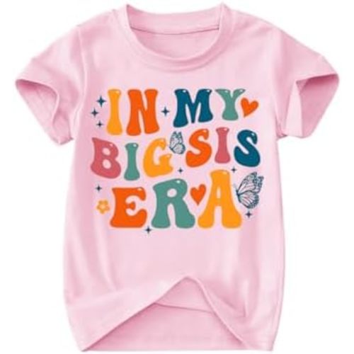 Toddler Big Sister Tee in My Big Sis Era Graphic T-Shirt Big Sis Announcement Crewneck Shirts Sibling Reveal Tops