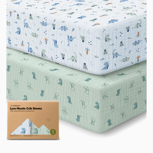 2-Pack Lyra Muslin Crib Sheets - Dino Park