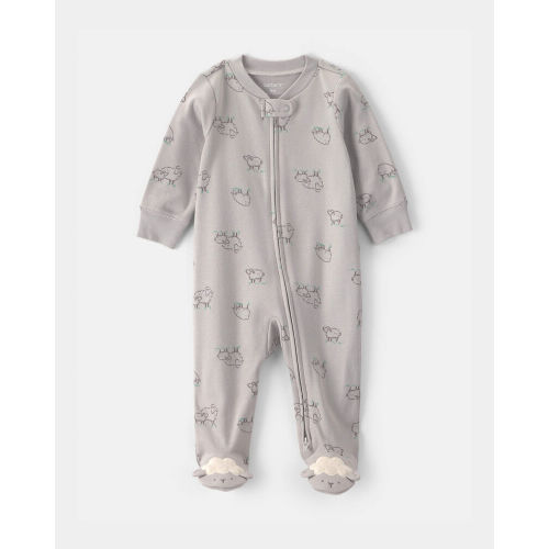 Baby Bear Cotton 2-Way Zip Sleeper - Brown | Carter’s Oshkosh Canada