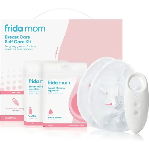 Frida Mom 9pc Breastfeeding Essentials Kit for Lactation Support & Nipple Relief, Includes Lactation Massager, Heating Pads, Breast Masks for Hydration & Milk Flow, Postpartum Essential Gift Set