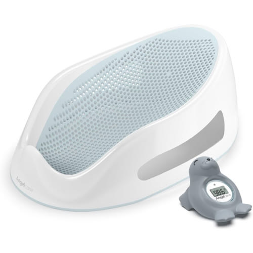 Angelcare Baby Aqua Soft Touch Bath Support & Thermometer Bundle | Newborn Baby Bathtub 0-6 Months | Baby Registry Must-Have | Newborn Essentials for Safe & Comfortable Bath Time