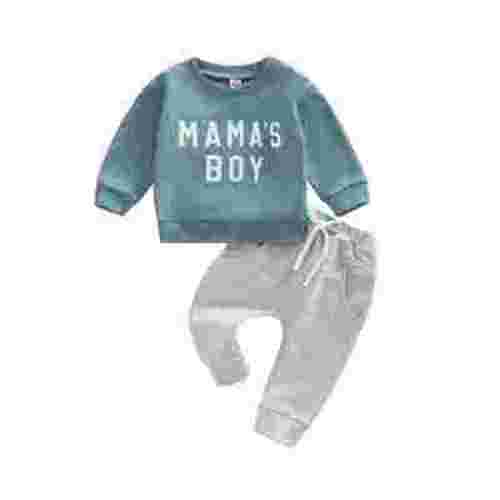 Fall Winter Toddler Baby Boy Outfits Letter Crewneck Sweatshirt Baby Pants Sweatsuit Cute Baby Clothes for Boys