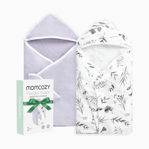 Hooded Towel (2 Pack) - Ink Wash Leaves
