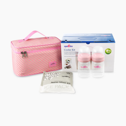 Spectra Cooler Kit with Ice Pack and 2 Bottles - Pink