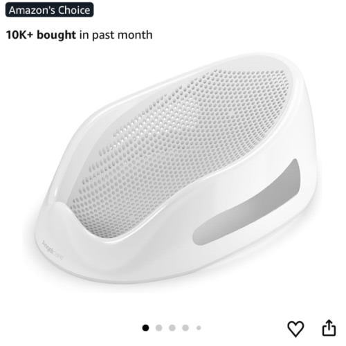 Angelcare Baby Bath Support (Gray) | Ideal for Babies Less Than 6 Months Old