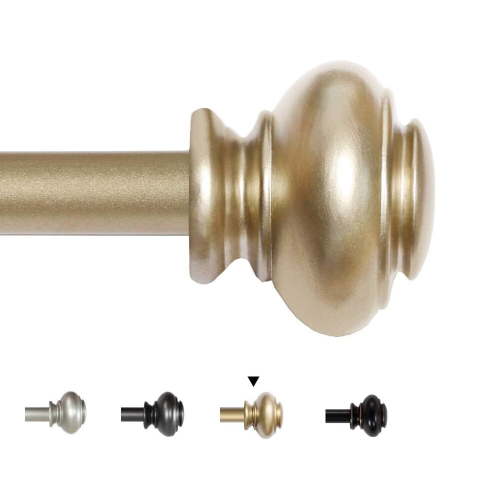 H.VERSAILTEX Window Curtain Rod Set 48 - 84" 3/4 Inch Diameter Small Curtain Rod Set with Gold Finishing