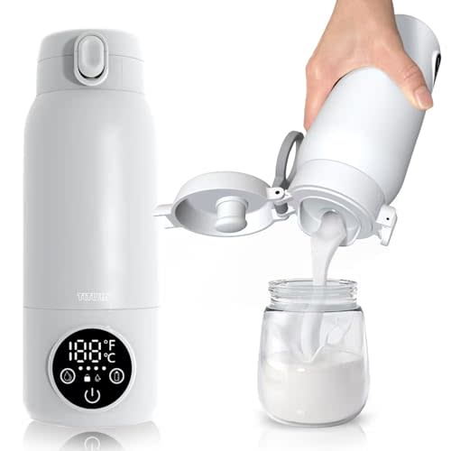 TLTWHS Portable Bottle Warmer, 17oz Milk & Water Warmer for Travel, Efficient Heating with Preset Temperature, PD Fast Charging, IPX6 Rinseable