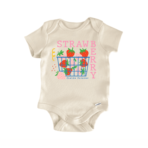 Strawberry Fruit Retro Newborn Baby Bodysuit
