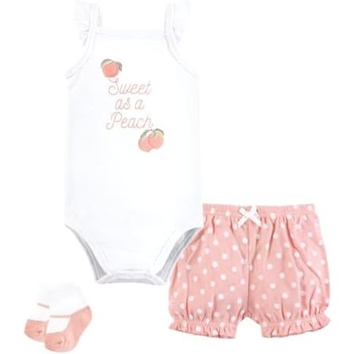 Hudson Baby Unisex Baby Bodysuit, Short and Sock, 3-Piece Set