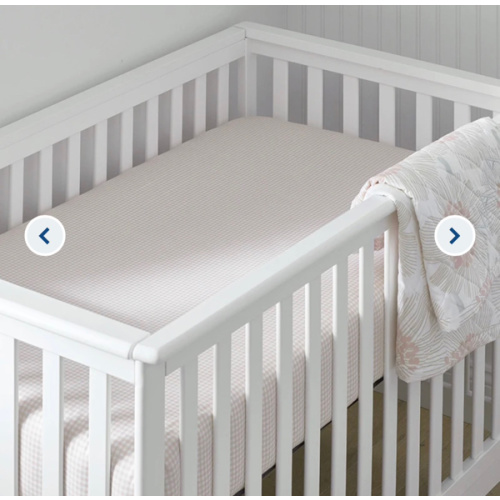Ditsy Gingham Classic Cool Organic Cotton Percale Fitted Crib Sheet