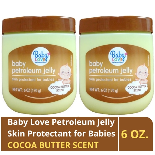 Baby Love Personal Care Petroleum Baby Jelly Cocoa Butter 6 oz., (2 Pack)