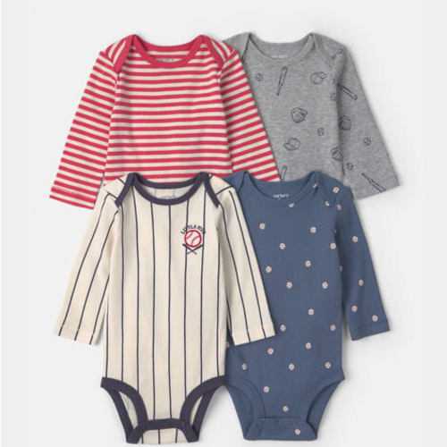 Baby Boy 4-Pack Sports Long-Sleeve Bodysuits | Carter's
