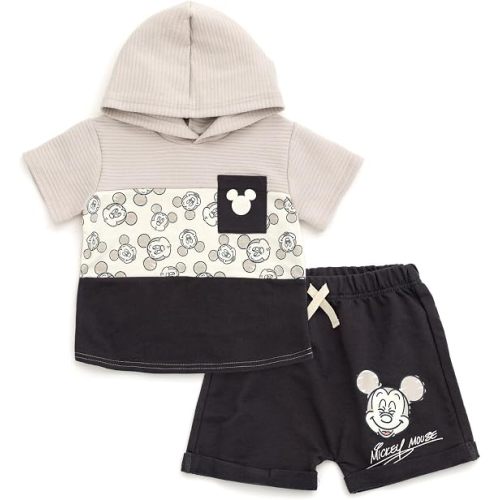 Disney Boys' 2-Piece Hooded Tee and Shorts Set for Baby & Kids