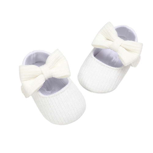 Soft Yarn Knit Baby Sneakers for Girls First Walking Shoes Soft Sole Prewalker Booties Ideal for to 24 Months Baby Showers,Color:White,Size:0-6 Months