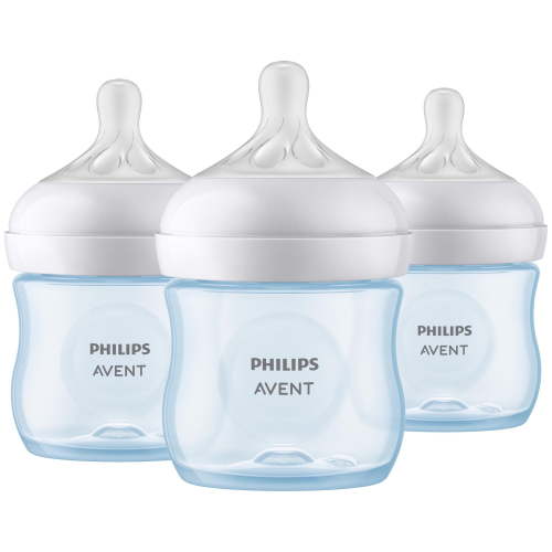 Philips Avent Natural Baby Bottle With Natural Response Nipple, Blue, 4oz, 3 pack, SCY900/23, Avent Natural Baby Bottle Nipple Blue 4oz 3pk - Walmart.ca